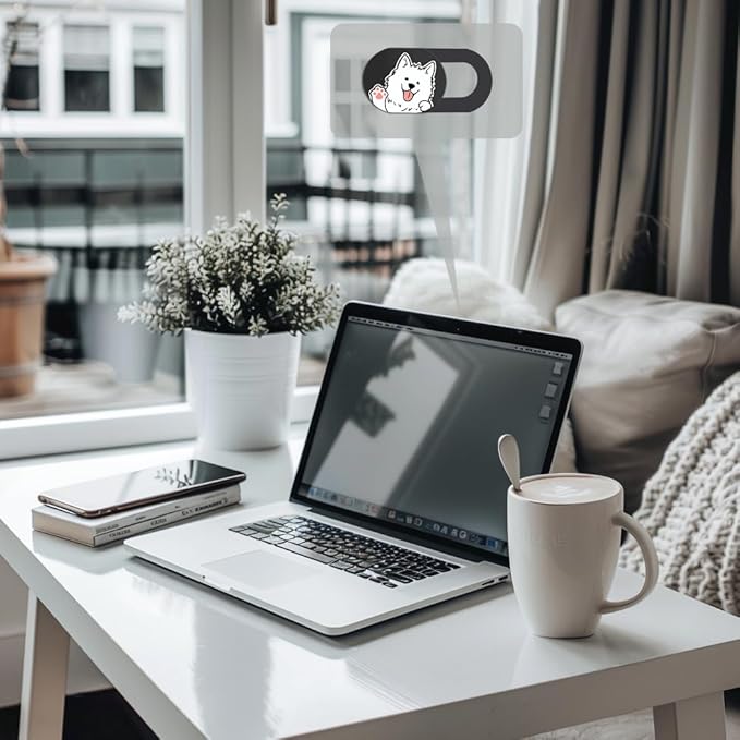 Hug Me Dog 3-Pack Laptop Camera Cover Slide - Cute Webcam Cover for MacBook Pro/Air, Dell, iPad, iPhone, iMac, Echo Show - Laptop Webcam Cover, Computer Camera Blocker, iPad Accessories