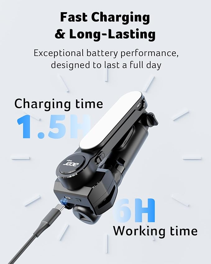 acer Gimbal Stabilizer 1-Axis for iPhone/Cell Phone/Smartphone/Android with Remote Control, Portable Phone Tripod Auto Balance Handheld Selfie Stick for Video Recording, Vlogging, Live Streaming