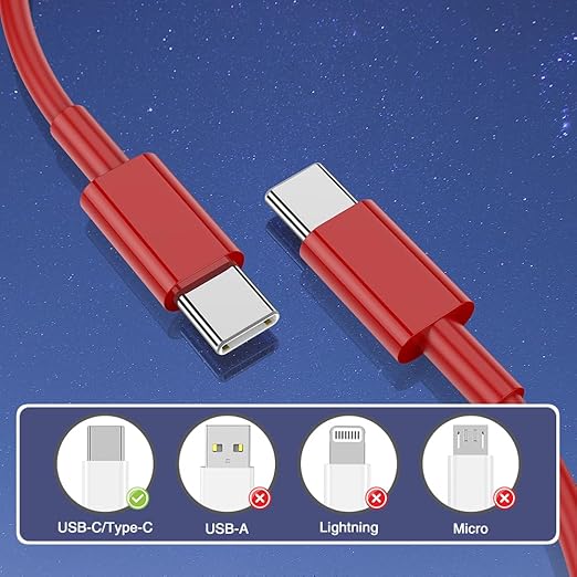 3-Pack Red [3.3FT+6.6FT+10FT] 60W USB C to USB C Cable, Type C Fast Charging Cable for iPhone Air 17 16e 16 15 Pro Plus Pro Max，for Galaxy S25, for iPad Pro/Air/mini, for MacBook Pro/Air and More