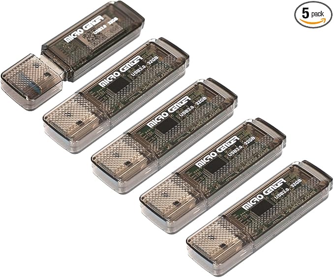 INLAND Micro Center SuperSpeed 5 Pack 32GB USB 3.0 Flash Drive Gum Size Memory Stick Thumb Drive Data Storage Jump Drive (32G 5-Pack)