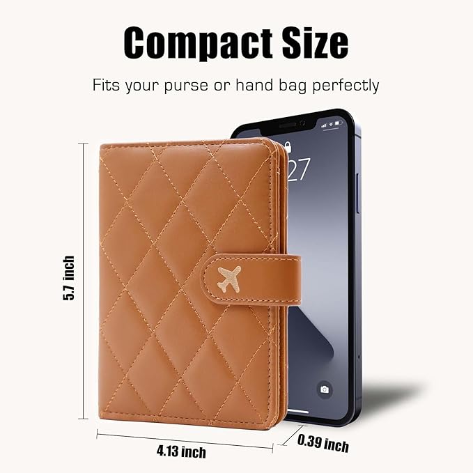 Melsbrinna Premium Leather Passport Holder Covers Case, Waterproof Rfid Blocking Travel Wallet Passport Holder with Pen Holder, Cute Passport Book for Women/Men