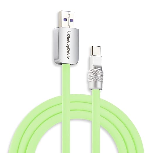 chubbycable Chubby 2.0 Fast Charging Cable Durable Soft Silicone USB C Cable 120W Extra Thick Charger Cord Compatible with iPhone 17-15 Series iPad, Mint Green, USB-A to Type-C, 13.1 FT