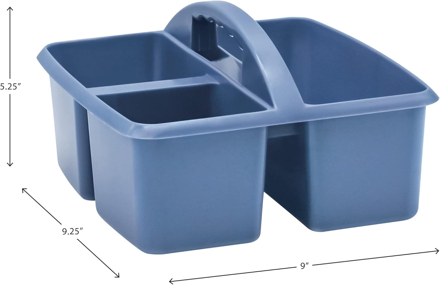 Teacher Created Resources Slate Blue Portable Plastic Storage Caddy 6-Pack for Classrooms, Kids Room, and Office Organization, 3 Compartments