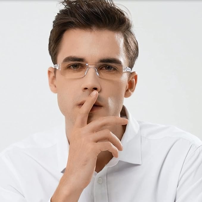 Viseng 3 pairs of reading glasses, blue light blocking glasses, computer reading glasses for men and women, fashionable rectangular one-piece glasses frame+1.0(Emerald Green)