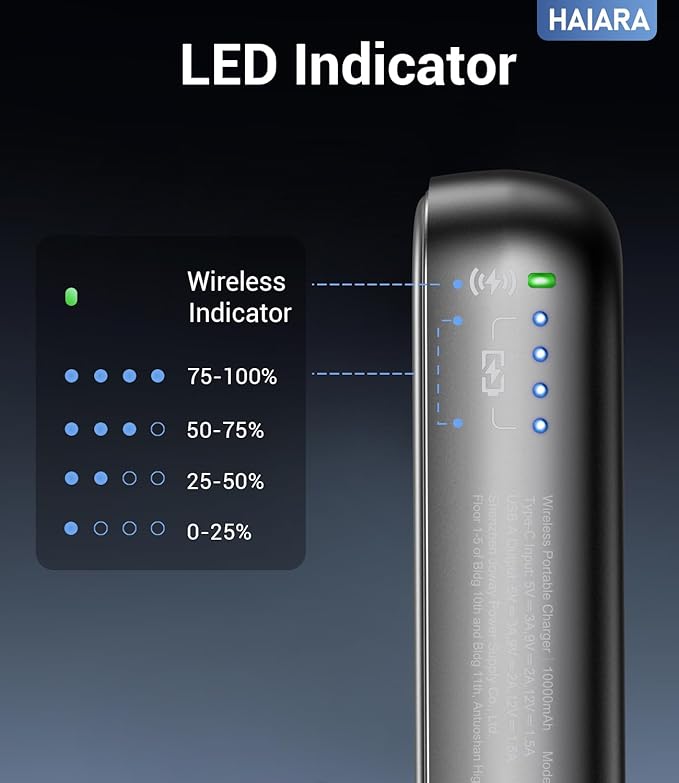 for Magsafe Battery Pack, 10000mAh Magnetic Portable Charger with USB-C Cable 20W Fast Charging, Slim & Lightweight Wireless Power Bank for iPhone 17/16/15/14/13 Series, for Travel Cruise Essentials