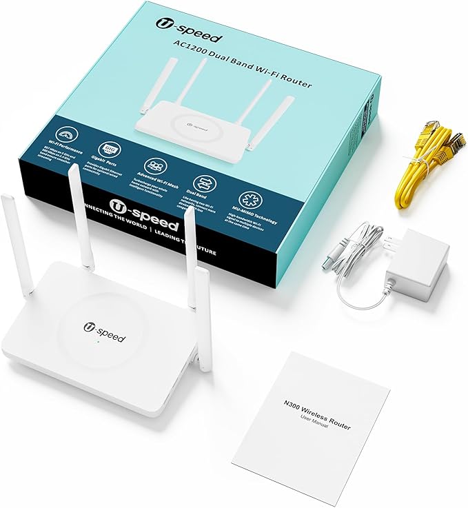 AC1200 WiFi Router Dual Band Wireless Internet Router, Wireless Speed Up to 1.2 Gbps, Gigabit Ethernet Ports, Support Bridge/Repeater Mode, Guest Network, IPV6, EasyMesh, Parental Controls