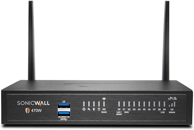 Sonicwall TZ470W Secure Upgrade Plus - 2YR Threat Edition (02-SSC-7273) | TZ470W Wireless Network Security Appliance with 2 Year Threat Protection Service Suite | Next-Generation Firewall
