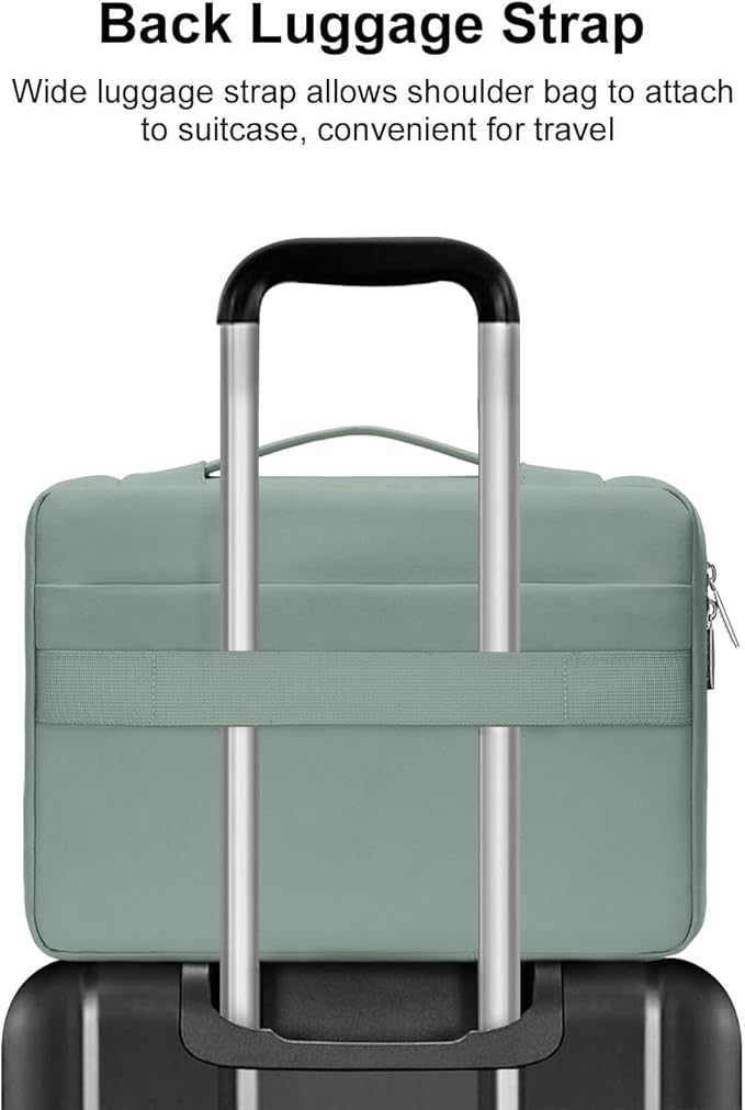 MOSISO 360 Protective Laptop Case 15 inch, Laptop Sleeve Compatible with MacBook Air 15 M4 A3241 M3 A3114 M2 A2941 2025-2023, Dell XPS 15,Side Open Bag with 2 Raised&1 Flapover Pockets, Antique Green