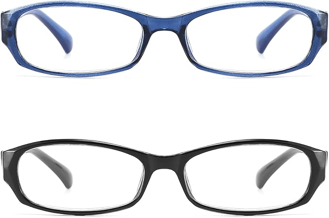 Reading Glasses 3.5 Blue Light Blocking for Womens Men,Ladies Rectangular Frame Computer Readers with Spring Hinge,Fashion Pattern Print Eyeglasses (2-Pack/Case)