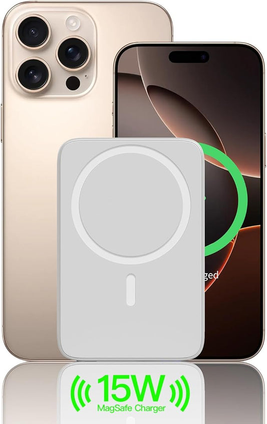2025 Magnetic 15W Power Bank for iPhone,5000mAh Magsafe Battery Pack with 20w Fast Charging,Slim Magsafe Power Bank in&Out,with LED Display,Wireless Portable Charger for iPhone 16/15/14/13/12 Series