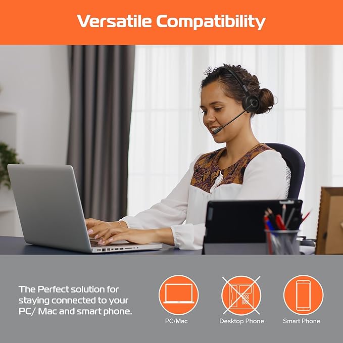 Spracht Wireless Bluetooth Headset, Noise Cancelling Single Ear Headphones with Base, Adapter & USB Cable, Trucker Head Set with Mic, 15 Hr Battery, All Day Comfort, Remote Mobile Office (ZumBT)