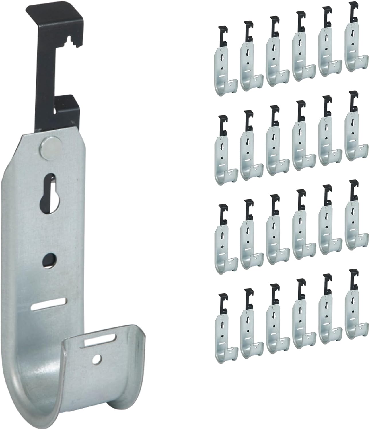 ICC Batwing J Hook 1 5/16” Without Retainer Clip - Galvanized Steel Cable Management Hooks for Hanging Cable to Hanger Wire and Threaded Rod - Rust-Resistant, EIA and TIA Compliant, 1 5/16 in 25 Pack