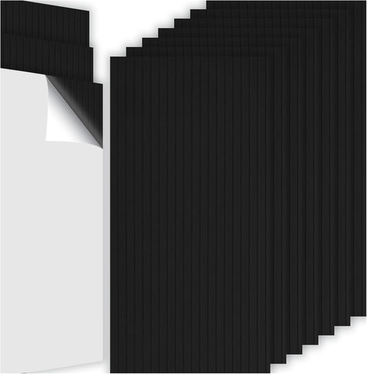 10Pack Large Acoustic Panels, 48x24x0.38 inch Sound Proof Panels for Walls, Self-Adhesive Sound Dampening Wall Panels, Noise Absorbing Decorative Wall Panels, Wall Noise Blocker for Home (Black)