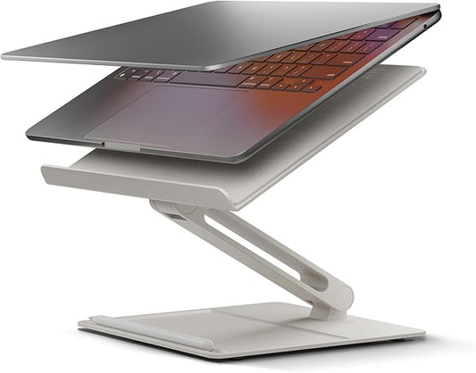 Native Union Desk Laptop Stand – Height Adjustable Ergonomic Computer Stand – Compatible with MacBook Air/Pro, iPad, Dell, HP, Lenovo, Microsoft Surface & Laptops & Tablets Up to 5kg (Sand Stone)