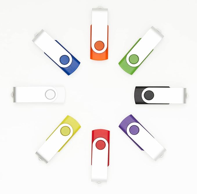 10 Pack 16GB USB Flash Drives in 5 Random Colors USB 2.0 Wholesale Lot Bulk Memory Sticks (10 Pack, 16GB)