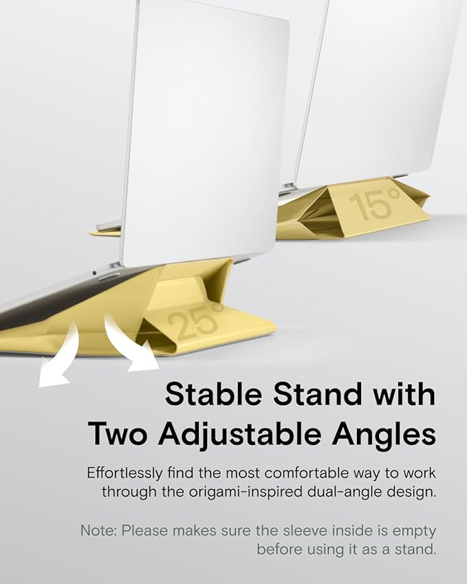 MOFT Laptop Carry Sleeve, 2-in-1 Laptop Bag & Stand for 14" MacBook Air/Pro & Dell/HP/Lenovo/Asus, Stylish Slim Computer Sleeve Bag with Expandable Storage for Computer Accessories, Panna Cotta