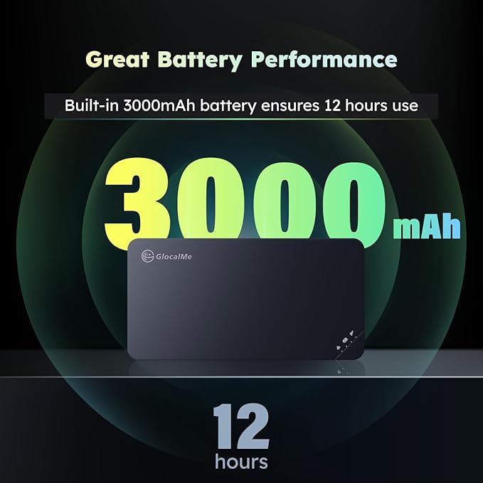 GlocalMe U3 4G LTE Mobile Hotspot Device with 30GB US/CA/MX Data 60 Days, Portable WiFi Hotspot for Travel in 200+ Countries, No SIM Card Needed, 10 Connected Devices, Pocket WiFi (U3 with 30GB)