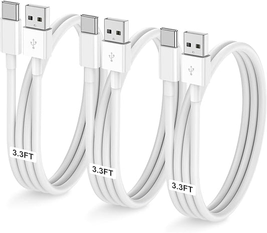 3-Pack 3.3FT USB A to USB C Cable Car Carplay Cable for iPhone 15 16 Pro Plus Pro Max，for iPad Pro/Air/Mini，for Samsung S24/S23/S22，for MacBook Pro/Air and More