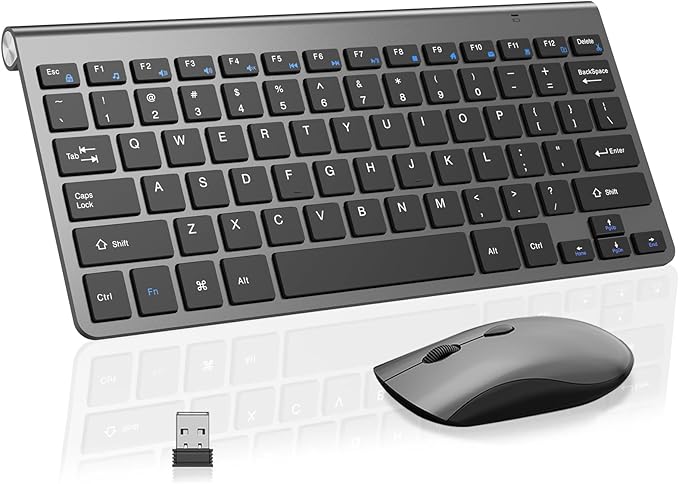 2.4G Wireless Keyboard and Mouse Compact Keyboard Mini Portable Silent Mouse, Suitable for Laptops Mac PC、 Travel Keyboard and Mouse
