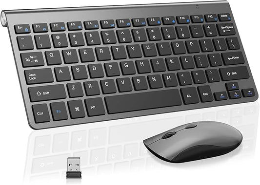 2.4G Wireless Keyboard and Mouse Compact Keyboard Mini Portable Silent Mouse, Suitable for Laptops Mac PC、 Travel Keyboard and Mouse