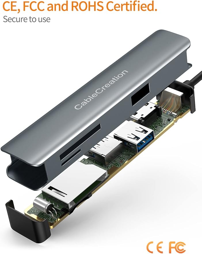 USB C Hub, CableCreation 5-in-1 Multiport iPad Pro Adapter with HDMI 4K, 2 USB 3.0, SD/Micro SD Card Reader for MacBook Pro/Air, iPad Pro, Surface Pro, XPS, and More