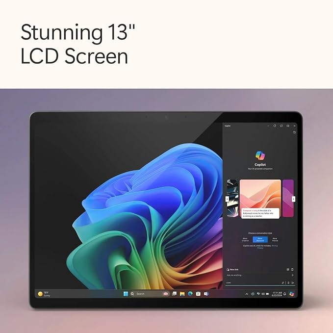 Microsoft Surface Pro 11 Copilot PC Bundle, 13" 2.8K Touchscreen Tablet with Sapphire Pro Keyboard & Slim Pen, Snapdragon X Plus, 16GB RAM, 256GB SSD, Win 11 Pro, Black