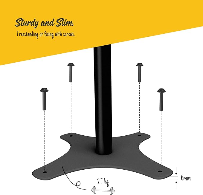 Tablet Floor Stand Compatible with 10.2" iPad 7 8 9, Rotate Lockable Metal Tablet Enclosure+Aluminum Pole+Metal Base - BSF302BT