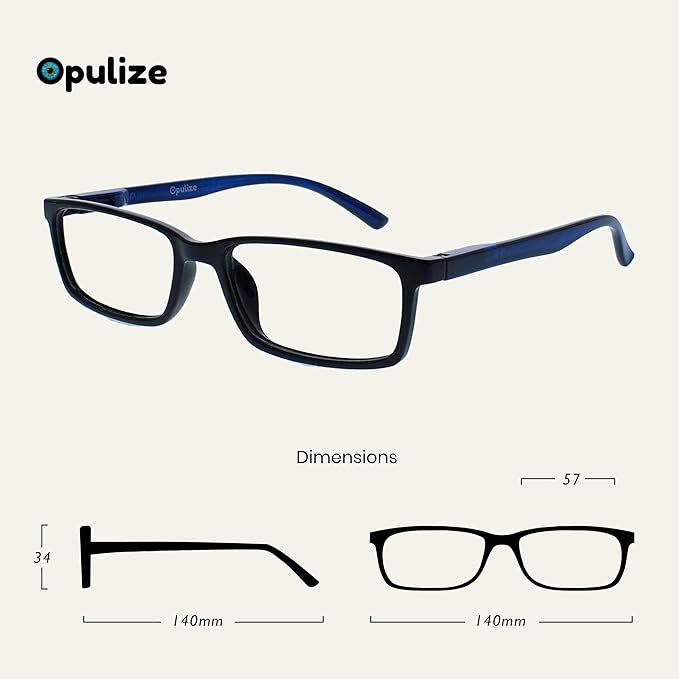 OPULIZE SEE Reading Glasses with Blue Light Blocking for Women and Men, Narrow Frame, Spring Hinges, Computer Gaming Glasses, Black,Brown,Blue +1 (Pack of 3)