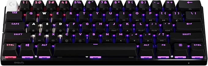 Logitech G PRO X 60 Lightspeed Wireless Gaming Keyboard, Ultra Compact TKL 60% Mechanical Keyboard for Windows PC, LIGHTSYNC RGB, Dual-Shot PBT Keycaps, GX Optical Tactile Switches - Black