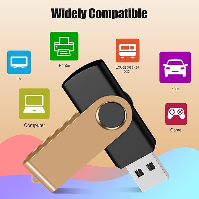 EASTBULL 8GB USB Flash Drive Bulk Thumb Drives 20 Pack with Lanyards USB 2.0 Memory Sticks Zip Drive Pen Drive for Storage and Backup Gold 20PCS 8GB