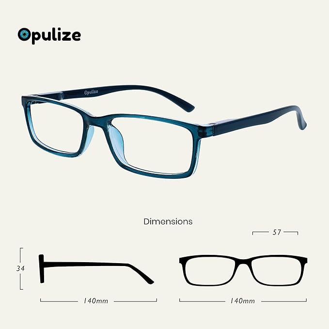 OPULIZE SEE Reading Glasses with Blue Light Blocking for Women and Men, Narrow Frame, Spring Hinges, Computer Gaming Glasses, Turquoise +1.5 (Pack of 1)