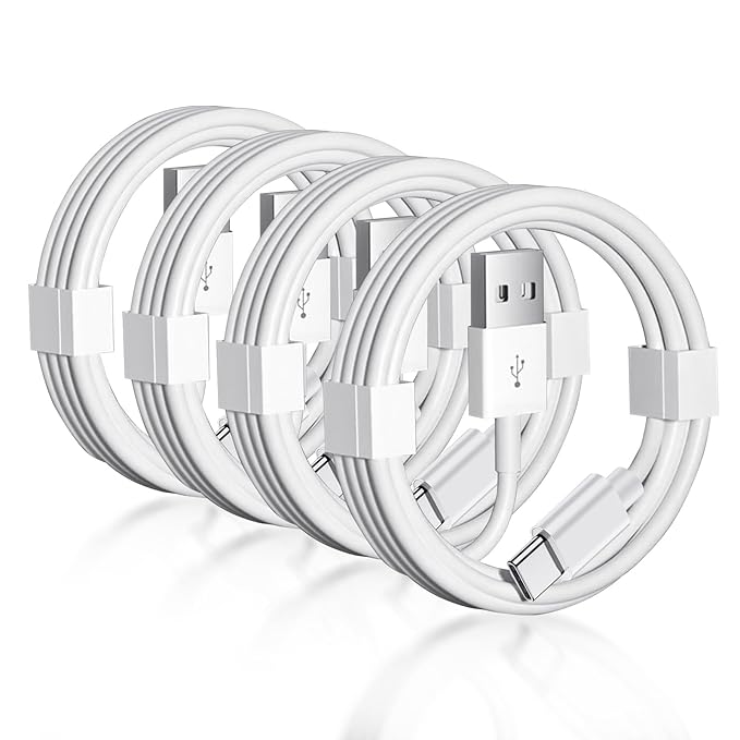 4 Pack Car Carplay Cable for iPhone 16e 17 Air 16 15 USB A to USB C Cable for iPhone 16 15 Pro Max 16 15 Plus for Carplay USB C, iPad usb C Cables iPad Pro Air 5th 4th Mini 6th Gen Charger Cord