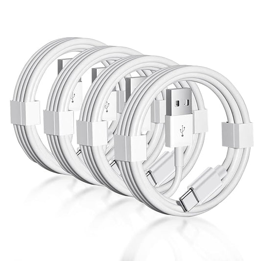 4 Pack Car Carplay Cable for iPhone 16e 17 Air 16 15 USB A to USB C Cable for iPhone 16 15 Pro Max 16 15 Plus for Carplay USB C, iPad usb C Cables iPad Pro Air 5th 4th Mini 6th Gen Charger Cord