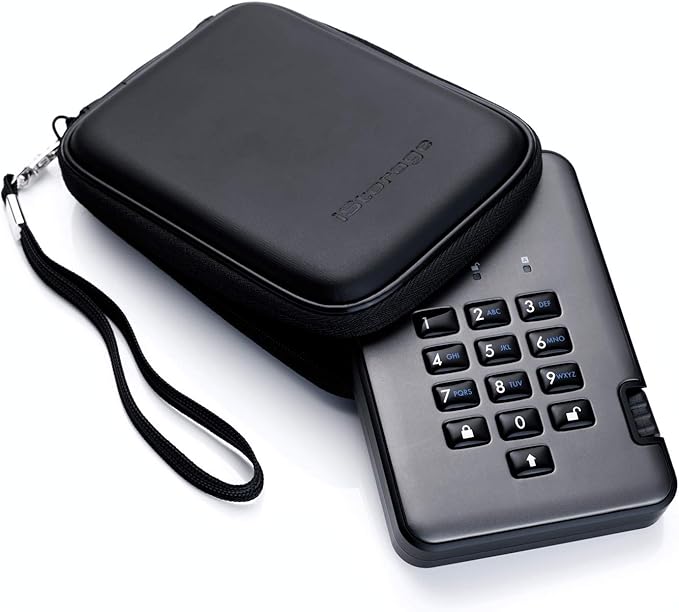 iStorage diskAshur PRO2 SSD 16TB |Secure Solid State Drive | FIPS Level 3 certified | Password protected | Dust/Water-Resistant | Hardware encryption