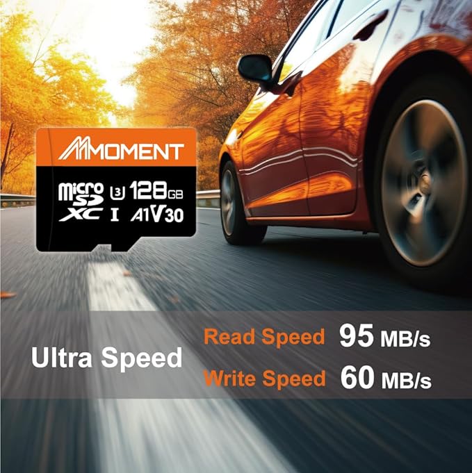 MMOMENT 128GB (2 Pack) Micro SDXC Card, A1, UHS-I, U3, V30, Class10 Compatible, Read Speed Up to 95 MB/s,Write Speed Up to 60 MB/s, SD Adapter Included