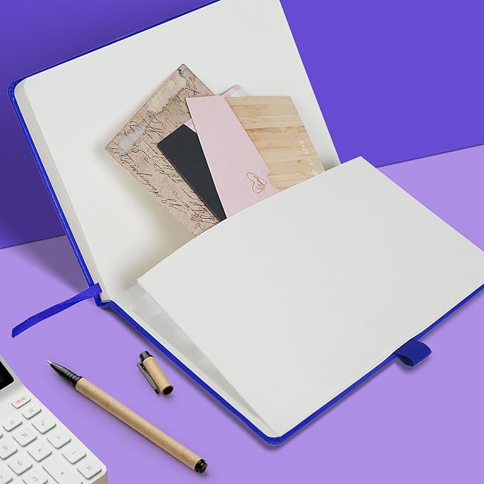 Lined Journal Notebooks for Work, Travel, College, A5 Size 100 GSM Thick Paper, Classic Ruled Journaling Notebook, Hardcover Notepad for Writing 160 Pages, 5.5 x 8.3 inch, Royal Blue