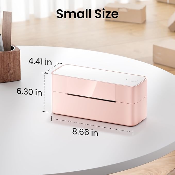 Itari Thermal Shipping Label Printer, 245BT Pink Thermal Label Printer 4x6, Bluetooth Address Label Printers for Business, Support iOS, Android, Windows, Amazon, Shopify, USPS