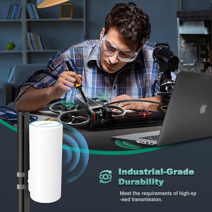 Pro-Grade Outdoor WiFi Extender |POE Powered,85m Range & Military-Grade Durability,TUYAAPP Remote Smart Control,USA Server