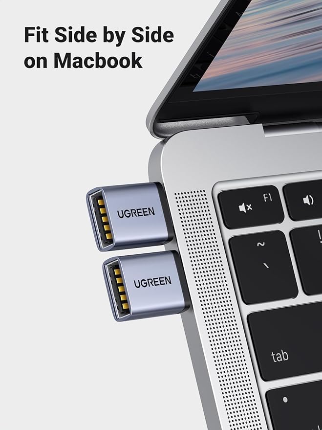 UGREEN USB to USB C Adapter 10Gbps,2 Pack USB C to A Adapter Compatible with iPhone 16 15 Pro/Samsung/MacBook Pro/Air/iPad Pro,Thunderbolt 4/3,Space Gray