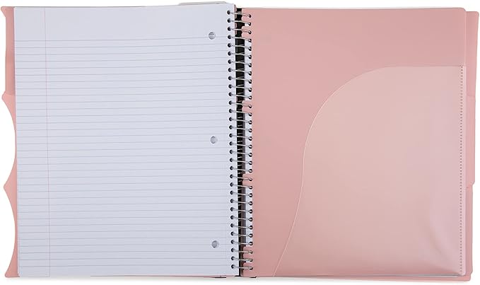 Mintra Office Durable PREMIUM Spiral Notebook (Salmon, 3 Subject (8.5in x 11in))