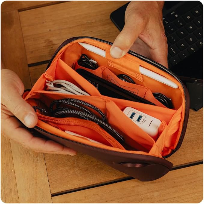 Peak Design Small Tech Pouch, Kelp, Electronics Organizer for Travel or Everyday Carry, Origami-Style Storage, Cable Pass-Through, Weatherproof Recycled Nylon, Gear Carry Bag for Men and Women