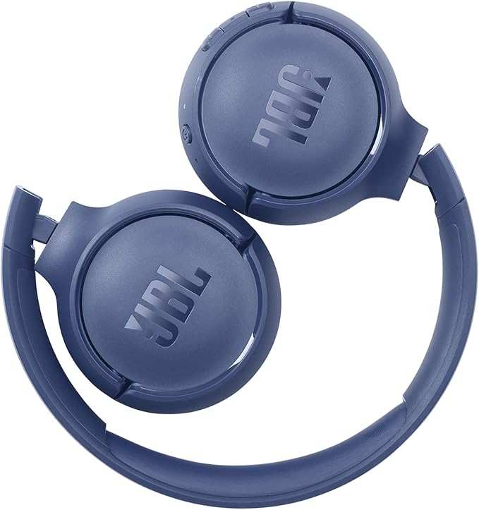 JBL Tune 510BT - Bluetooth headphones with up to 40 hours battery, microphone for call, foldable and comfortable, Android and iOs compatible (Blue)