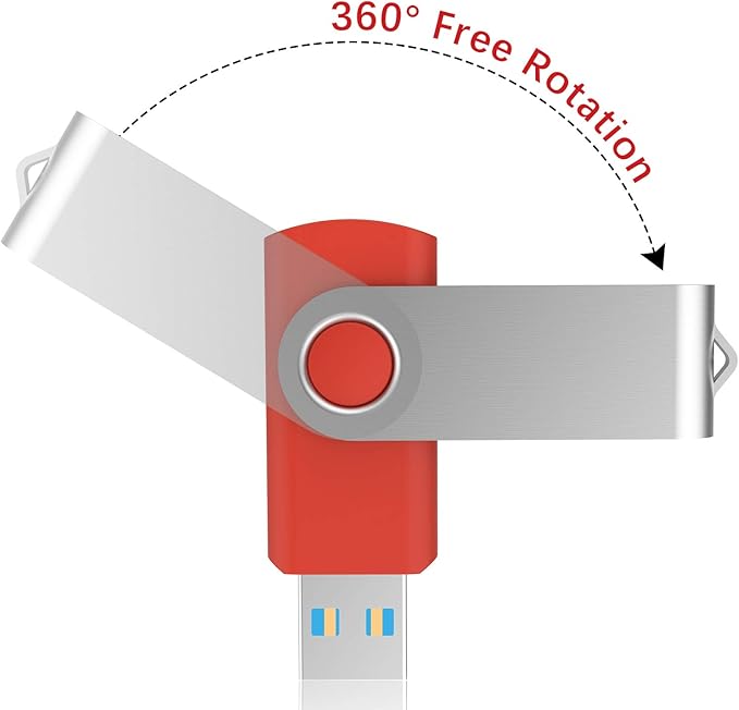 TOPESEL 5 Pack 128GB USB 3.0 Flash Drive Memory Stick Thumb Drives (5 Mixed Colors: Black Blue Green Red Silver)