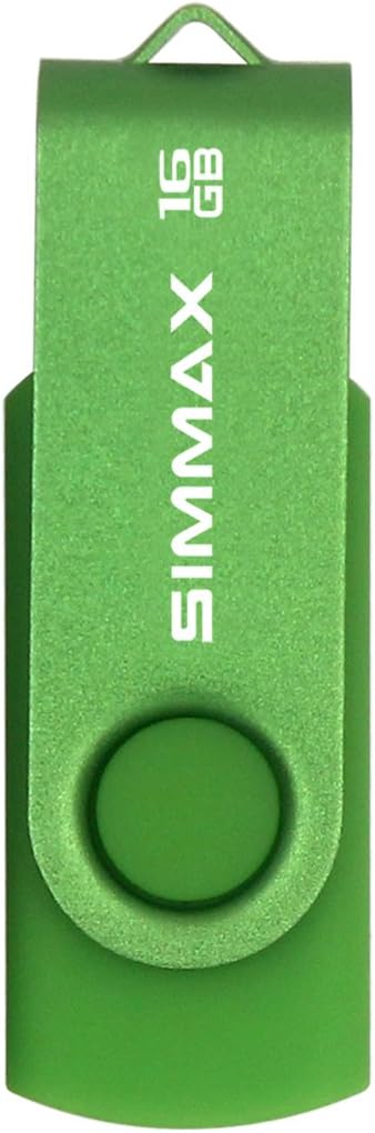 USB Flash Drives 2 Pack 16GB Memory Stick Swivel Design USB 2.0 Flash Drive Thumb Drive Zip Drives (16GB Blue Green)