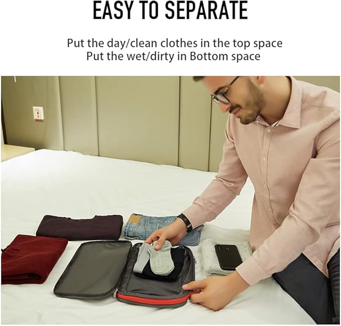 Bee Nesting BeeNesting Waterproof Compression Packing Cubes 5/6/8 sets, Large Travel Packing organizers for Carry on Luggage, 2 Sides Expandable Storage Bags (Dark Green, 4L)