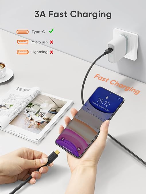 CableCreation USB C to USB A Cable 1FT,USB 3.1 USB 3.2 Gen2 10Gbps USB A to C Data Cable, Android Auto Cord 3A for USB C External SSD MacBook Pro iPad S21, iPhone 16/15 Pro Max Plus,0.3m