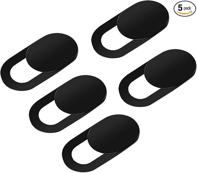 Webcam Cover, Webcam Cover Slide Compatible for Laptop, Desktop, PC, MacBook Pro, iMac, Mac Mini, iPad Pro, Smartphone,Protect Your Privacy and Security,Strong Adhesive (Black)