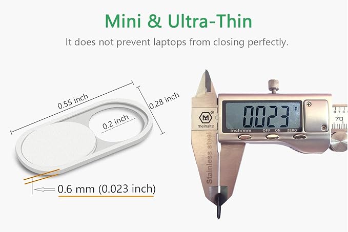 CloudValley Webcam Cover Slide, 0.023 Inch White, Web Camera Cover for MacBook Pro, MacBook air, Laptop, iMac, Desktop, PC, iPad, iPhone 8/7/6 Plus, Privacy Protection, Ultra-Thin[2 Packs]