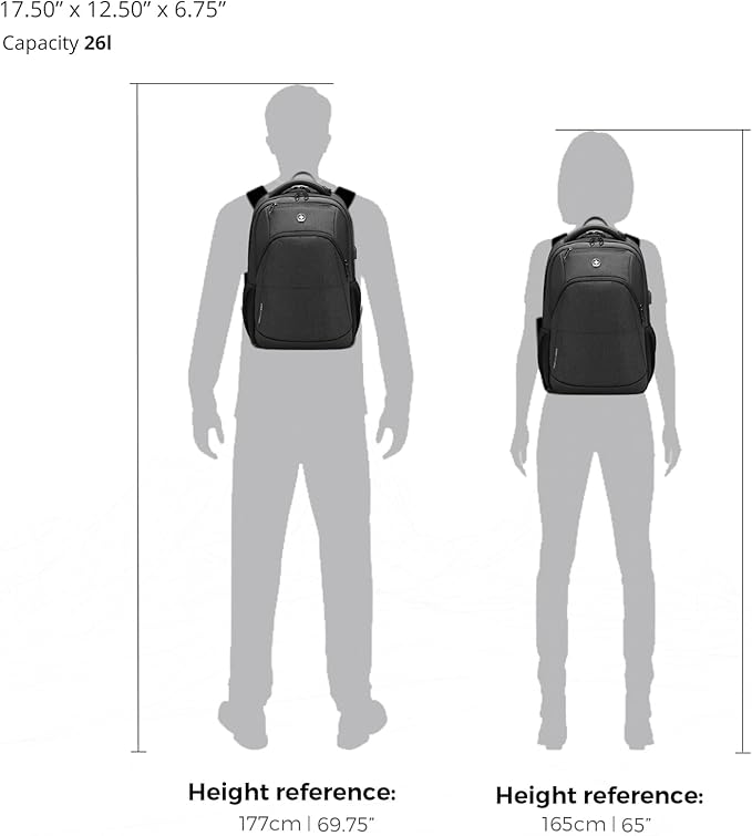 Swissdigital Design Travel Laptop Backpack for Men and Women, College Backpack with USB Charging Port for Fits 16 Inch Notebook, Grey | ANDWIL