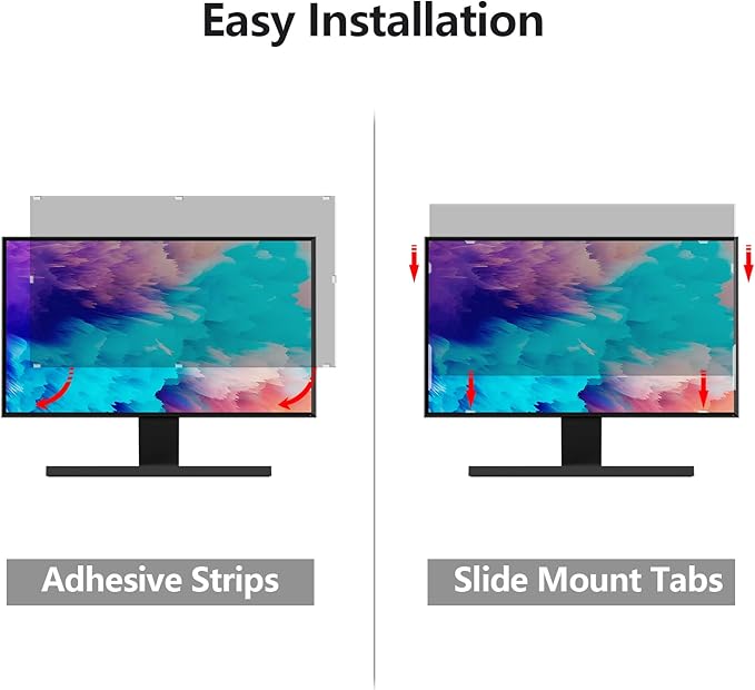 Computer Privacy Screen Protector 24 Inch with Hp Dell Acer Asus Samsung LG and More, Removable Security Shield Filter for 16:9 Aspect Ratio Monitor Like ViewSonic Sceptre AOC Koorui BenQ (24" Diagonal 16:9 1 Pack)
